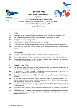 NOTICE OF RACE Open World Championship organised by Royal