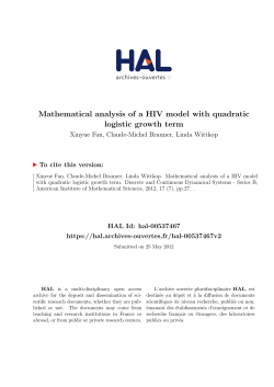 Mathematical analysis of a HIV model with quadratic logistic