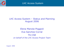 on behalf of the LHC Access Project Team