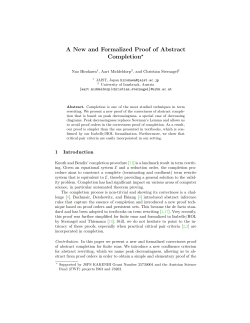A New and Formalized Proof of Abstract Completion⋆