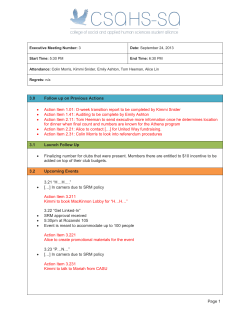 Page 1 3.0 Follow up on Previous Actions &bull; Action Item 1.01: O