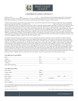 UNIFORM PLAYER CONTRACT