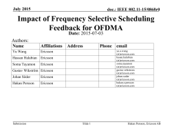 Impact of Frequency selective scheduling feedback