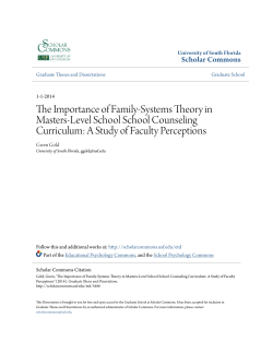The Importance of Family-Systems Theory in Masters