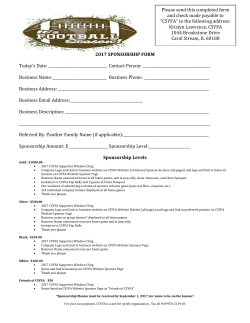 2017 Panther Sponsorship Form