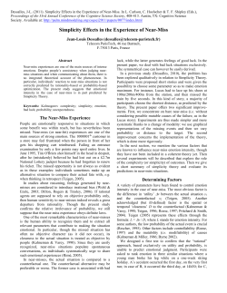 Simplicity effects in the experience of Near Miss