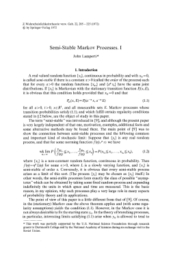 Semi-stable Markov processes. I - Department of Mathematical
