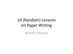 10 Random Lessons on Paper Writing