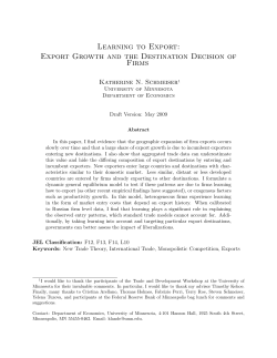 Learning to Export: Export Growth and the Destination Decision of