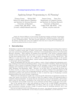Applying Integer Programming to AI Planning