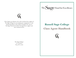 Russell Sage College Class Agent Handbook