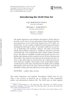 Introducing the LEAD data set (PDF Available)