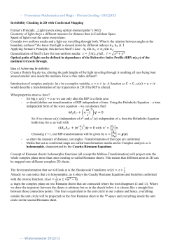 Proseminar Mathematics and Magic – Florian Geerling