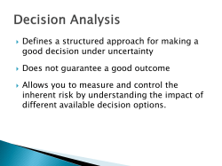 Payoff A Decision Tree for Magnolia Inns