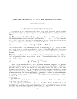 SOME OPEN PROBLEMS ON MULTIPLE ERGODIC AVERAGES 1