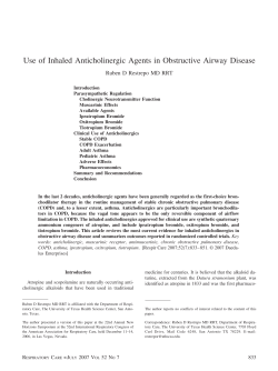 Use of Inhaled Anticholinergic Agents in