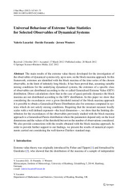 Universal Behaviour of Extreme Value Statistics for Selected