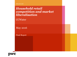 Household retail competition and market liberalisation