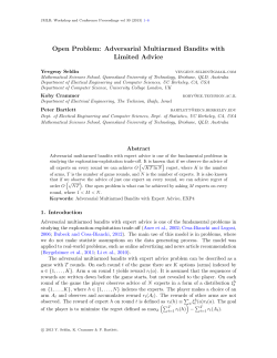 Open Problem: Adversarial Multiarmed Bandits with Limited Advice