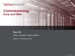 Commissioning - Uptime Institute LLC