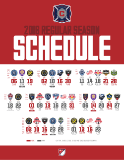 Chicago Fire 2016 Regular Season Schedule