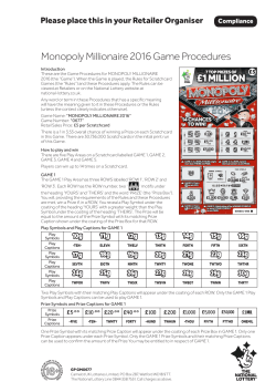 Monopoly Millionaire 2016 Game Procedures
