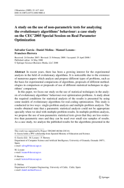 A study on the use of non-parametric tests for analyzing the