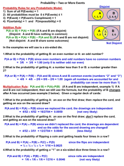 Probability &ndash; Two or More Events ABAB