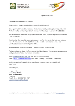 September 24, 2015 Dear Club Presidents and Golf Officials