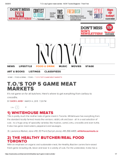 to`s top 5 game meat markets