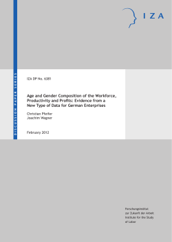 Age and Gender Composition of the Workforce, Productivity and Profits