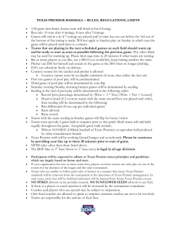 TEXAS PREMIER BASEBALL &ndash; RULES, REGULATIONS, LIMITS &bull; 1