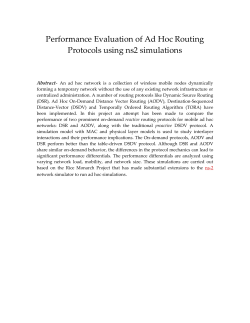 Performance Evaluation of two Ad Hoc Routing Protocols