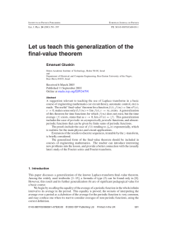 Let us teach this generalization of the final