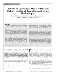 Toward an Operational Model of Decision Making, Emotional