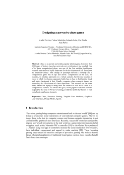 Designing a pervasive chess game - gaips - INESC-ID