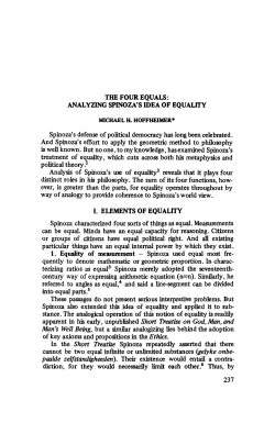 The four equals: Analyzing Spinoza`s idea of equality
