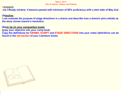 I can evaluate the purpose of stage directions in a