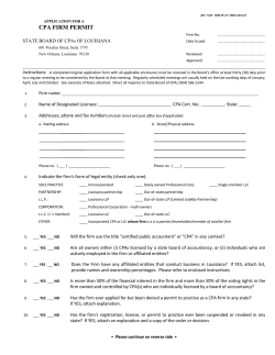 cpa firm permit - State Board of CPAs of Louisiana