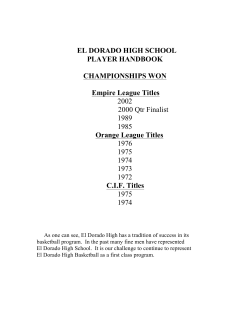 players handbook - El Dorado High School Basketball