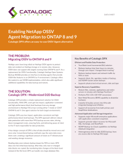 Enabling NetApp OSSV Agent Migration to ONTAP 8 and 9