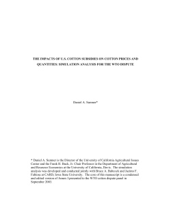 THE IMPACTS OF U.S. COTTON SUBSIDIES ON COTTON PRICES