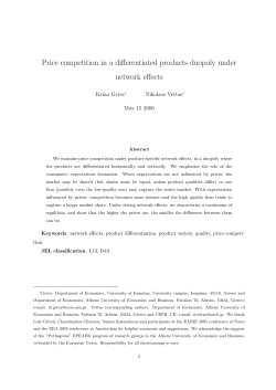 Price competition in a differentiated products duopoly under network