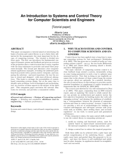 An Introduction to Systems and Control Theory for Computer