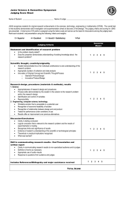 judges score sheet - Junior Science and Humanities Symposium