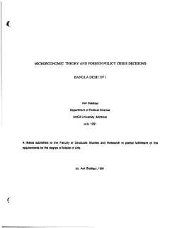 MICROECONOMIe THEORY AND FOREIGN POLICY CRISIS