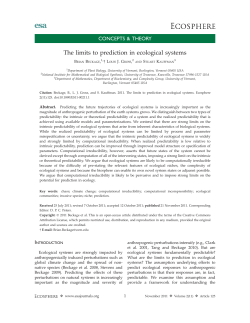 The limits to prediction in ecological systems