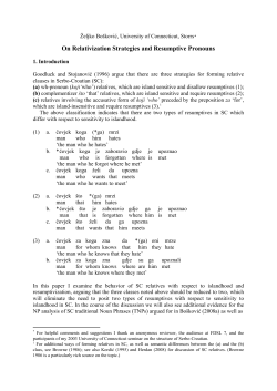 On Relativization Strategies and Resumptive Pronouns