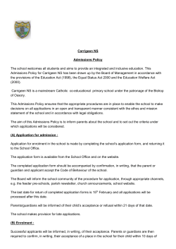 Admissions Policy