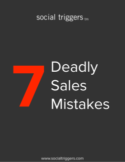 7 Deadly Sales Mistakes Ebook